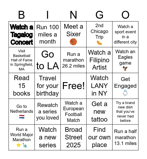 2025 Bingo Card