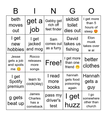 2025 Bingo Card