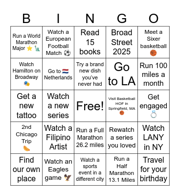 2025 Bingo Card
