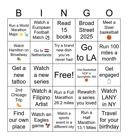 2025 Bingo Card