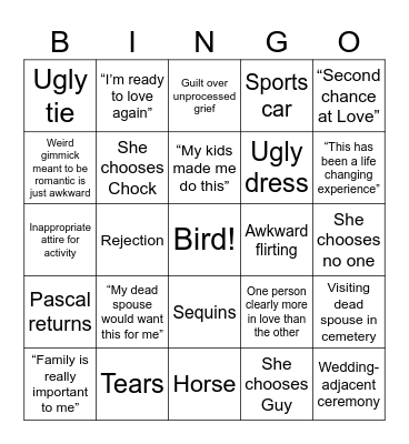 Birding the Golden Bachelorette Bingo Card