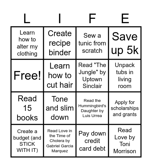 2025 Vision Bingo Board Bingo Card