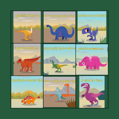 DINOSAUR BINGO Card