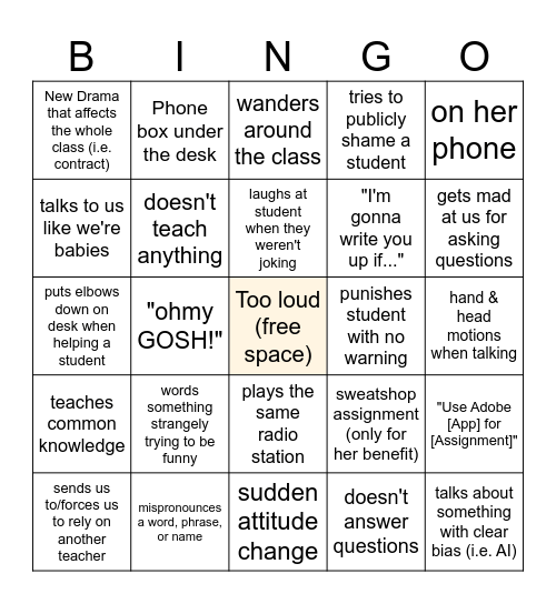 Card <3 Bingo Card