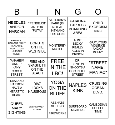 On Call in the LBC Bingo Card