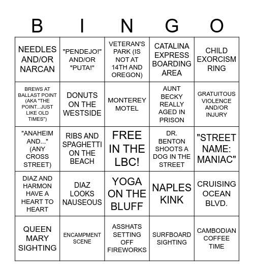 On Call in the LBC Bingo Card