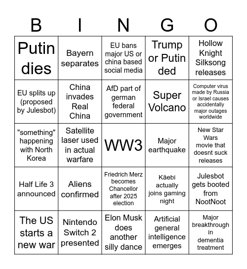 2025 bingo card Bingo Card
