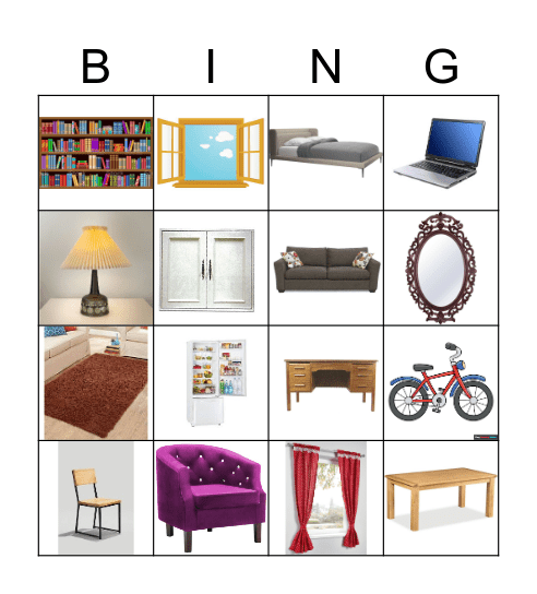 Furniture Bingo Card