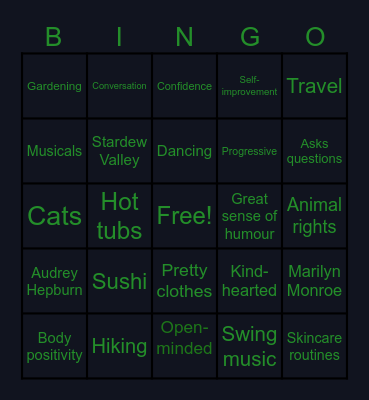 Madonna's Ace Bingo Card