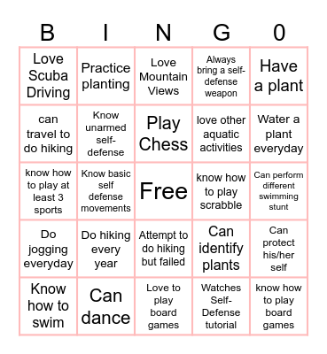 Physical Education and Health 4 Bingo Card