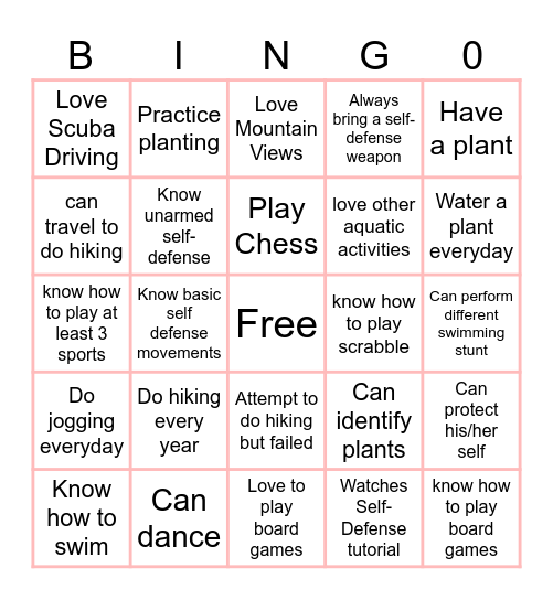 Physical Education and Health 4 Bingo Card