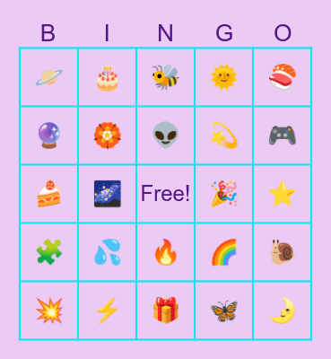 Birthday Emoji Bingo Card