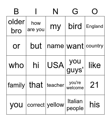 Level1MidTerm Bingo Card