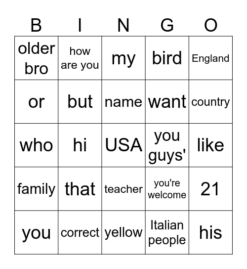 Level1MidTerm Bingo Card