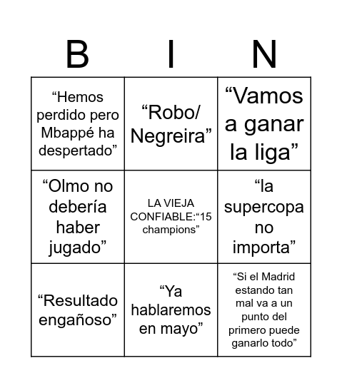 COPEADAS DE MANDRILISTAS Bingo Card