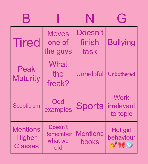 English Literacy Bingo Card