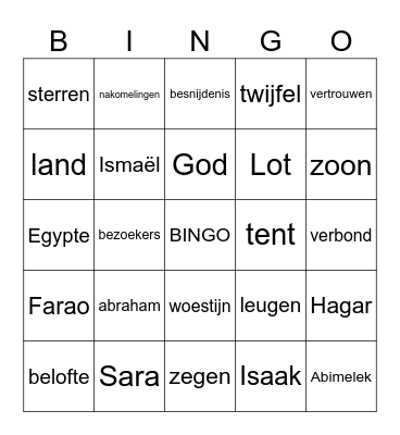 Abraham en Sara Bingo Card