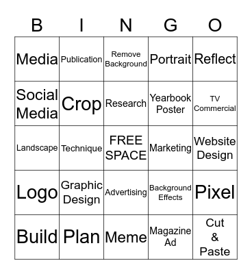 Graphic Design Bingo Card