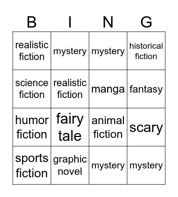 WHAT'S THAT GENRE? Bingo Card