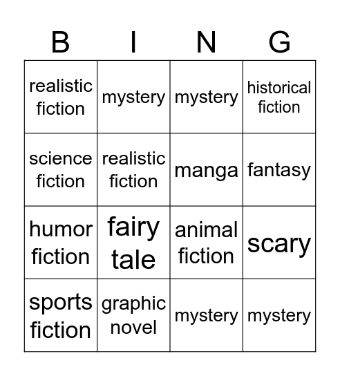 WHAT'S THAT GENRE? Bingo Card