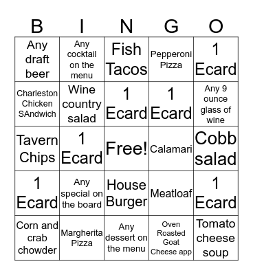 Friday Bingo Card