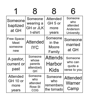 Grace Harbor Bingo Card