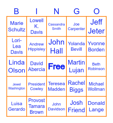 UTA Leadership Retreat Bingo Card