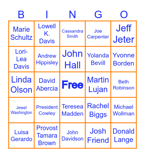 UTA Leadership Retreat Bingo Card
