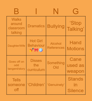 Science Bingo Card
