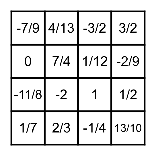 Exponential Equation Bingo Card