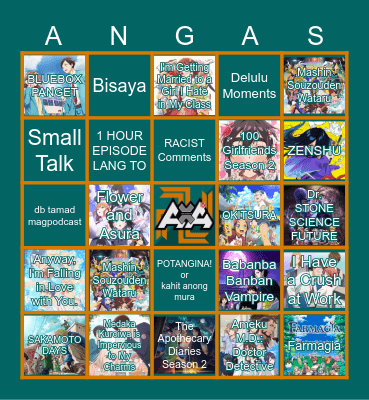 AXA 2025 Winter Anime Bingo Card