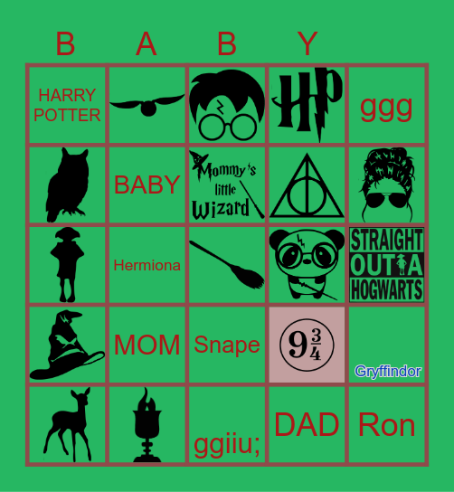 Harry Potter Bingo Card