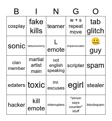tsb bingo Card