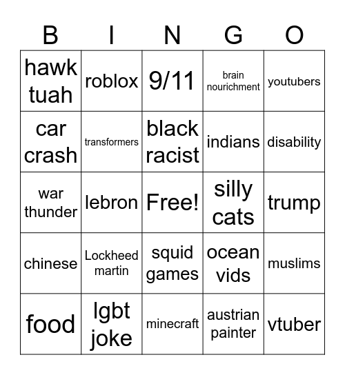 real Bingo Card