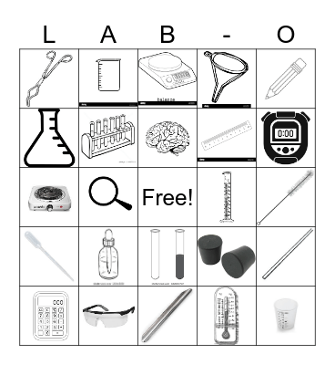 Chemistry Lab Tools Bingo Card
