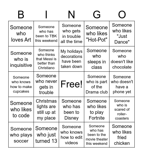 Impossible Bingo Card