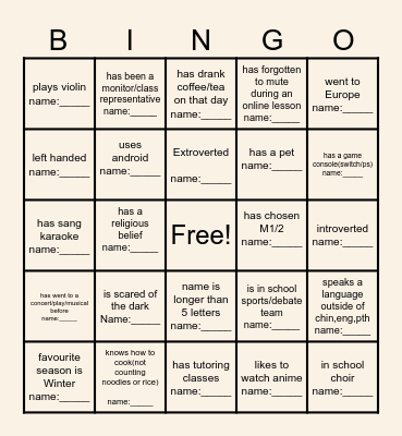 SJACD XSHCC SERVICE ODAY BINGO CARD Bingo Card