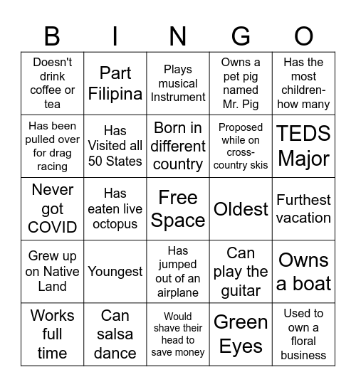 Personal Bingo Card