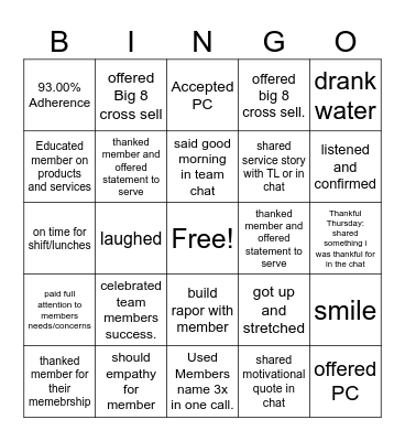 Trust and Respect Bingo Card