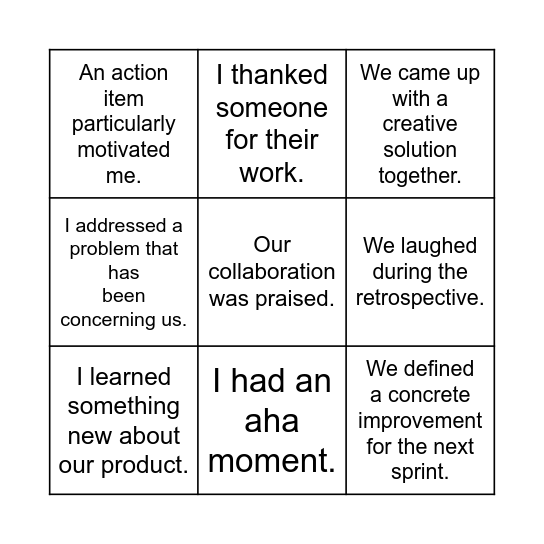Learning Bingo Card