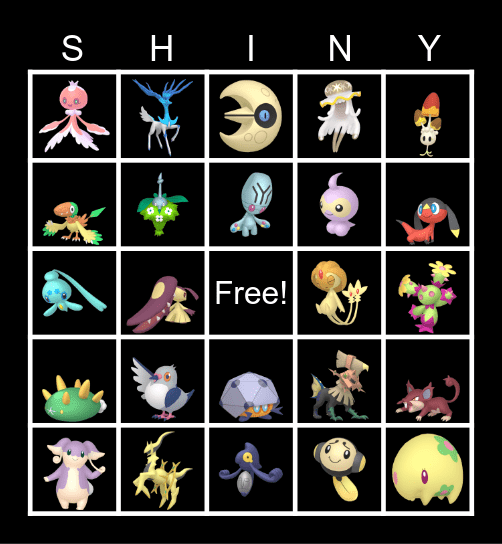 2025 Shiny Bingo List Bingo Card