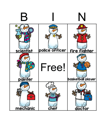 Snowmen at Work Bingo Card