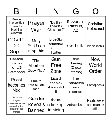 2025: The 2025ining Bingo Card
