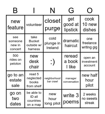 2025 Bingo Card