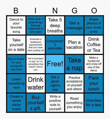 MENTAL HEALTH AWARENESS MONTH Bingo Card