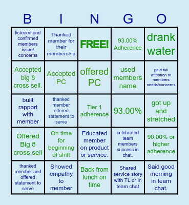 Trust and Respect Bingo Card