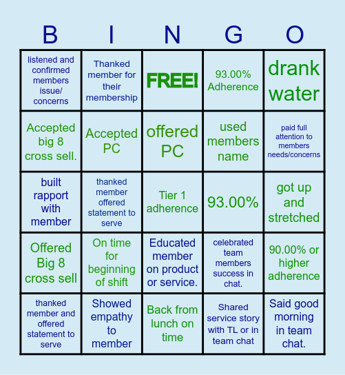 Trust and Respect Bingo Card