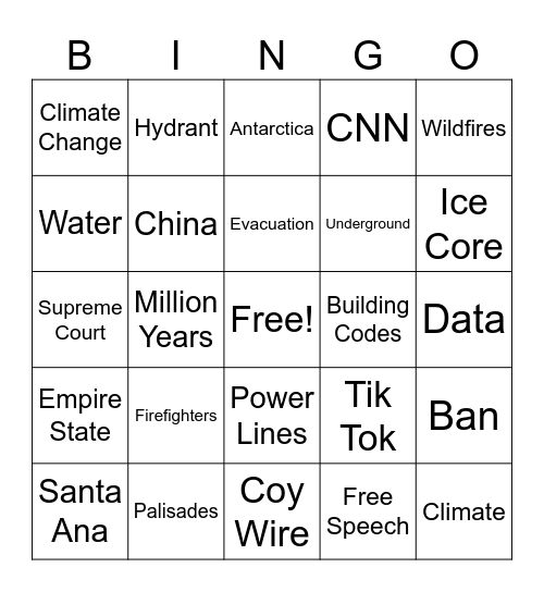 CNN 10 1/13/24 Bingo Card