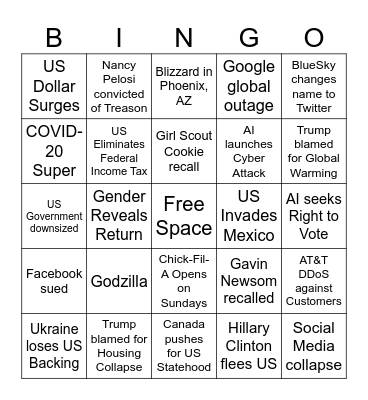 2025: The 2025ining Bingo Card