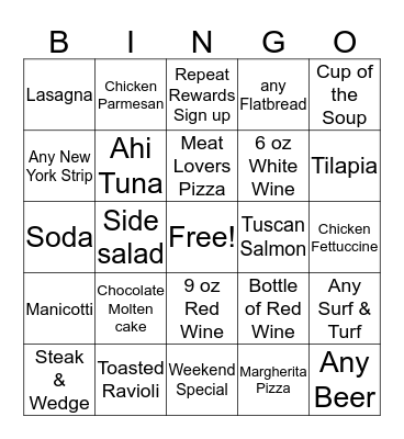 Lupo Bingo #1 Bingo Card